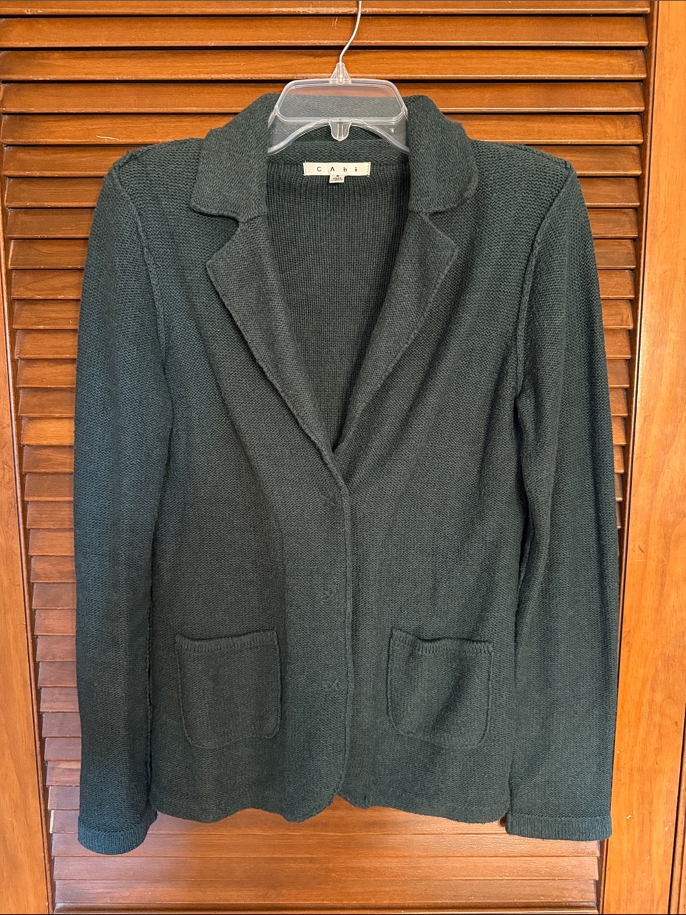 Cabi Dark Green Knit Blazer Jacket